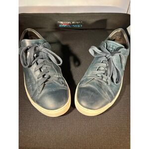 Bruno Magli Mens Leather Casual Blue Sneakers Lace Up Comfort Shoes‎